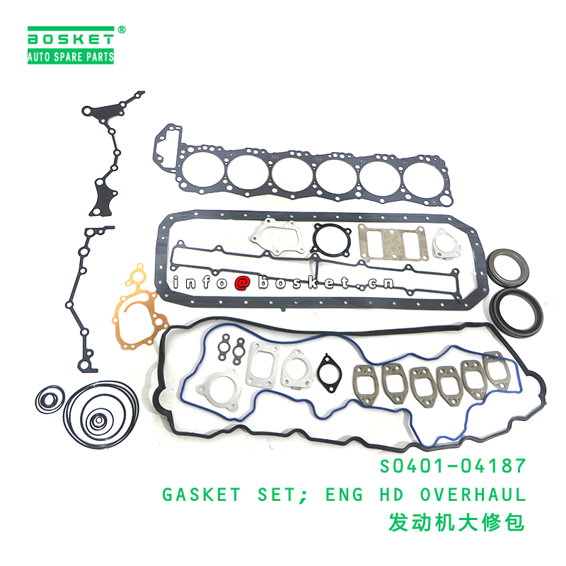 HINO J08E Engine Head Overhaul Gasket Set with 3 Months Warranty for HINO Trucks
